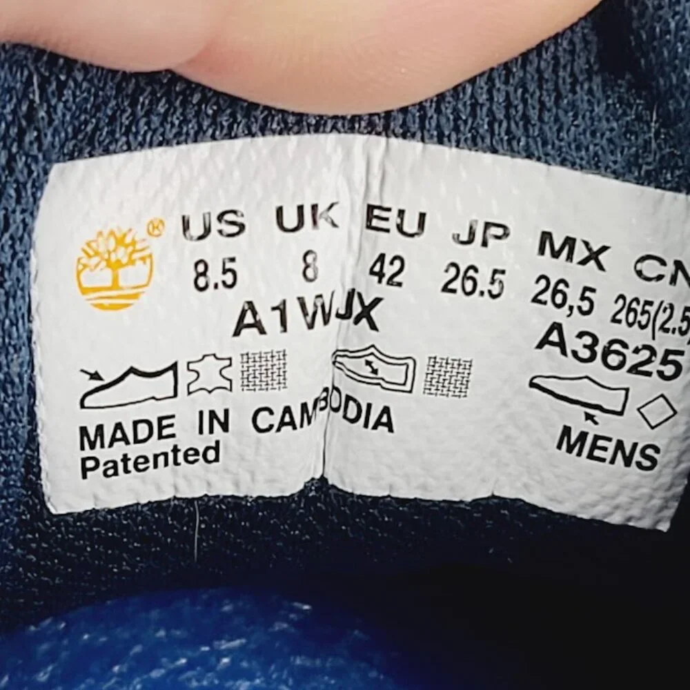 Timberland Men’s Navy Blue Mid Top Sneakers Size 8.5 - Picture 7 of 8